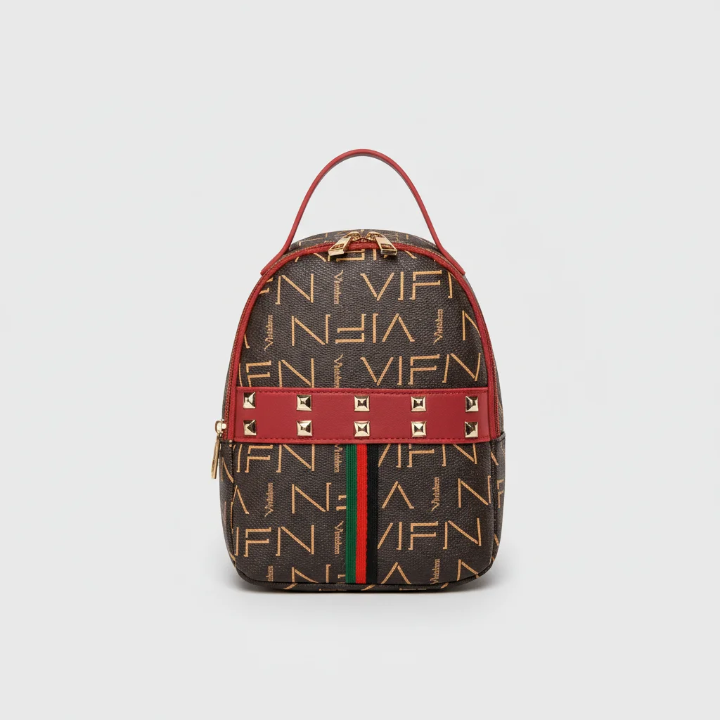 Petit sac à dos marron imprimé - Vue 9 - petit sac à dos