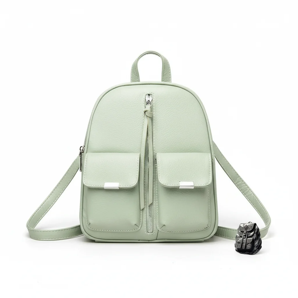 Petit sac à dos multipoches simili cuir - Vue 3 - petit sac à dos