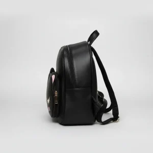 Petit sac à dos noir en cuir pu chat - Vue 2 - petit sac à dos