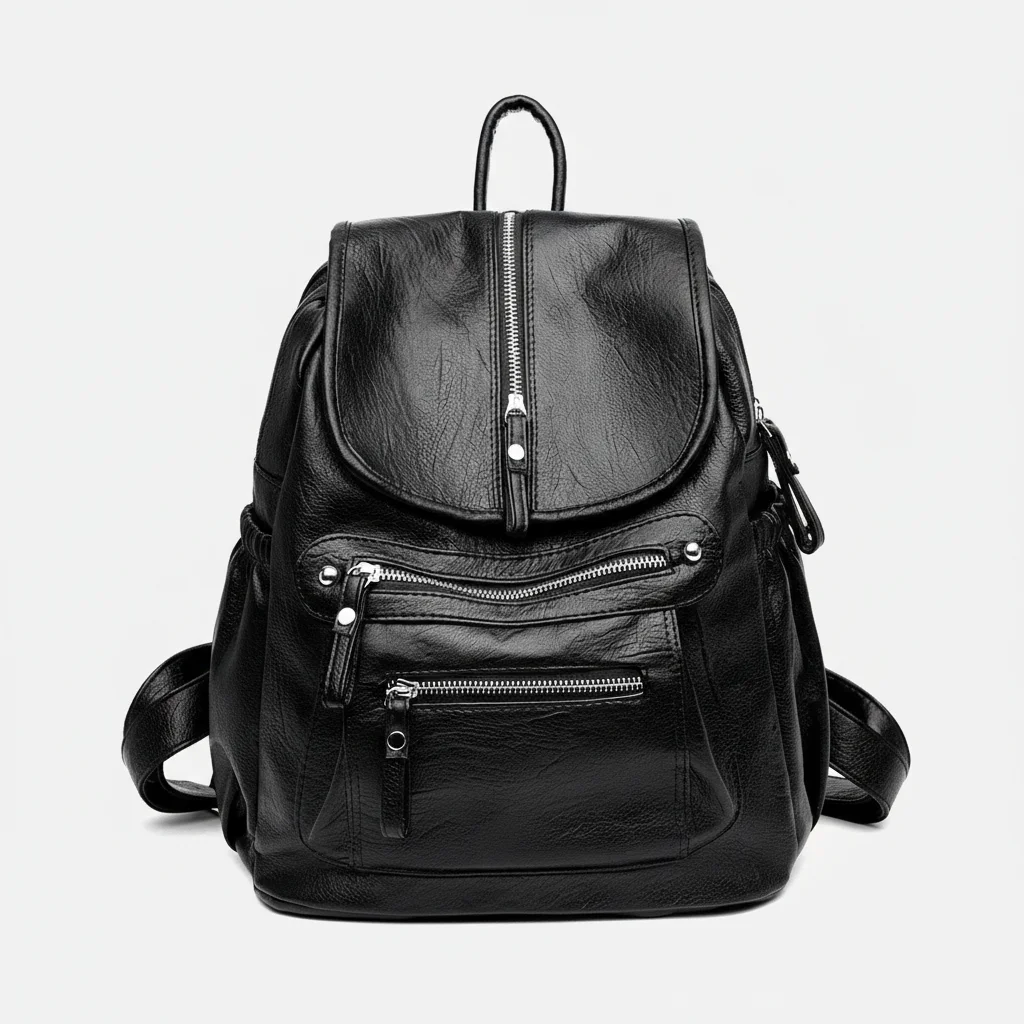 Petit sac à dos noir multi-poches - Vue 1 - petit sac à dos