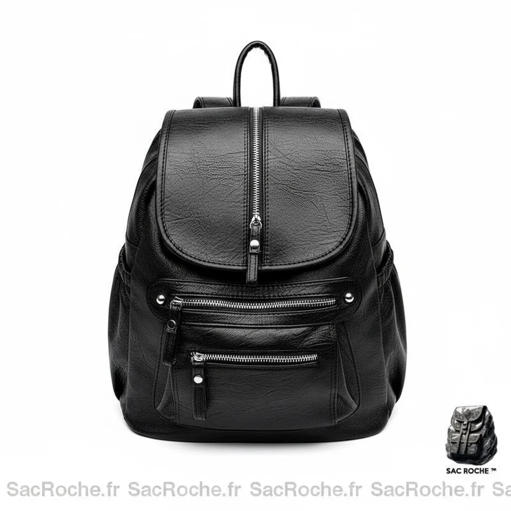 Petit sac à dos noir multi-poches - Vue 3 - petit sac à dos
