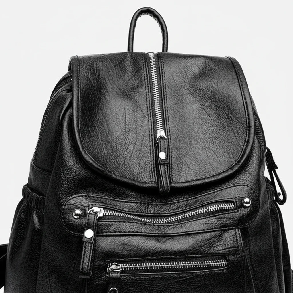 Petit sac à dos noir multi-poches - Vue 4 - petit sac à dos