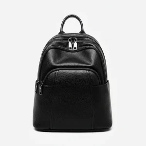 Petit sac à dos noir simili cuir business - Vue 1 - petit sac à dos