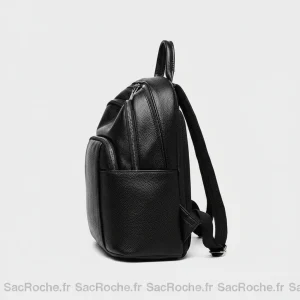 Petit sac à dos noir simili cuir business - Vue 2 - petit sac à dos