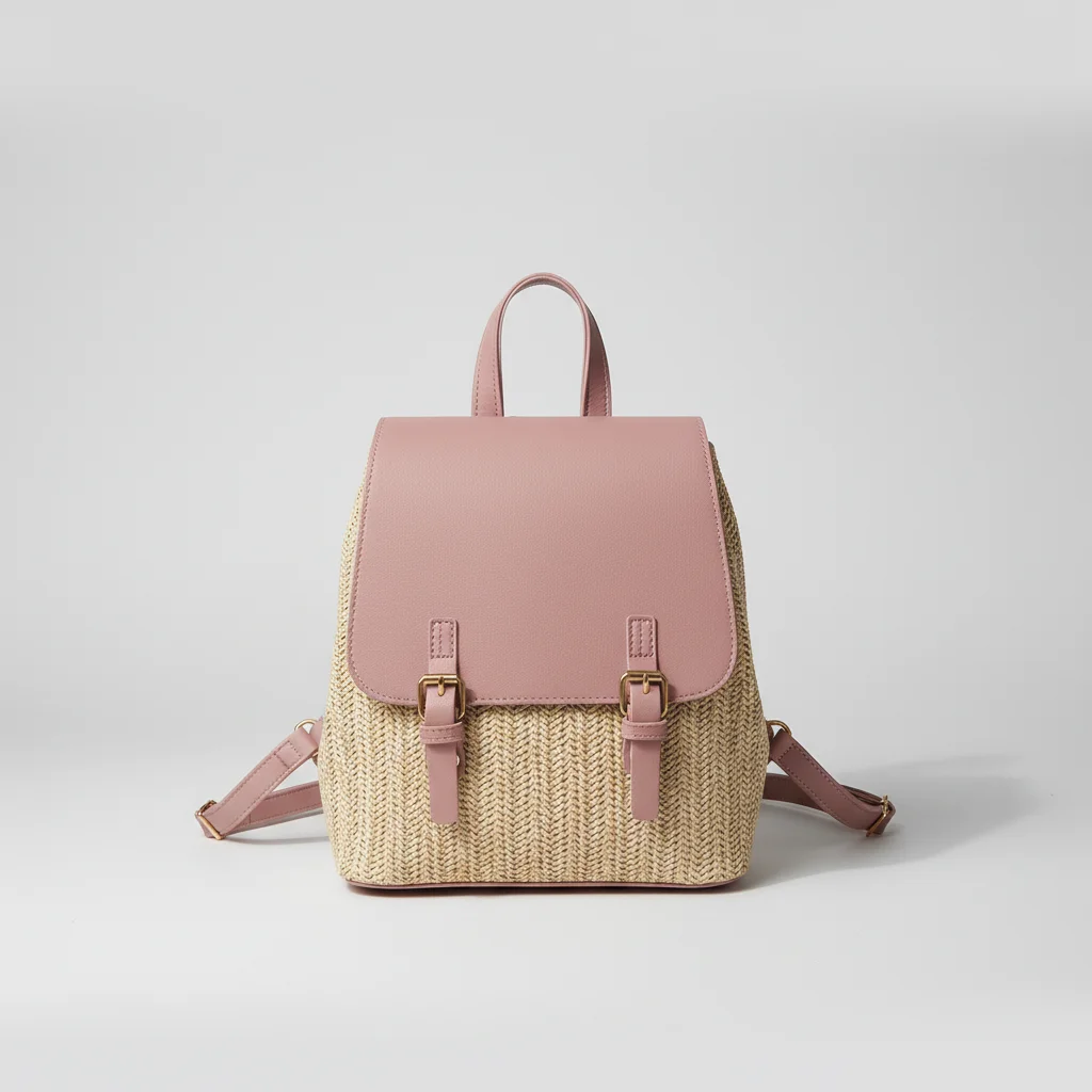 Petit sac à dos osier et cuir polyvalent - Vue 8 - petit sac à dos