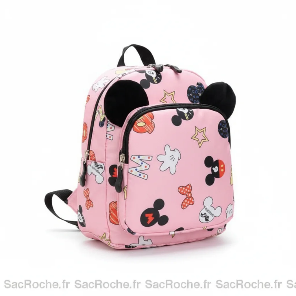 Petit sac à dos rose motif mickey - Vue 1 - petit sac à dos