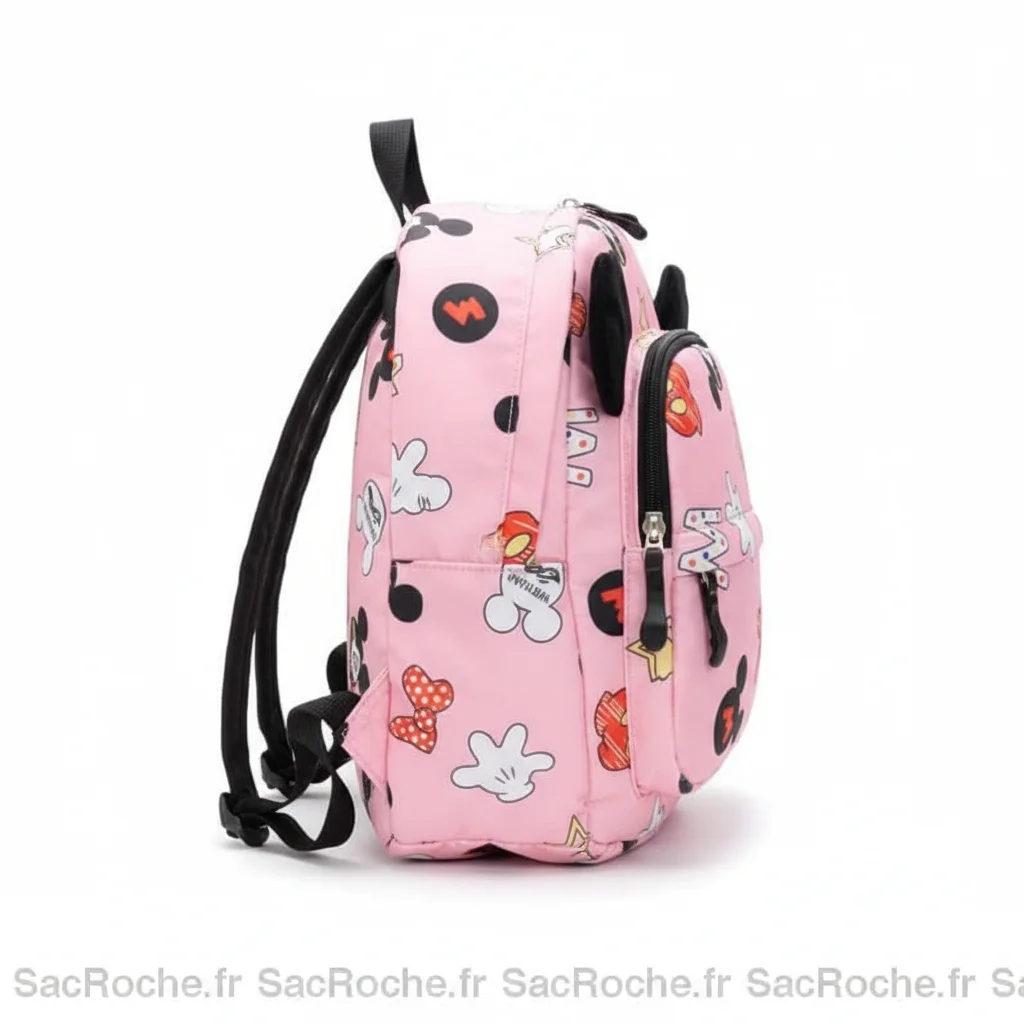 Petit sac à dos rose motif mickey - Vue 2 - petit sac à dos