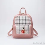 Petit sac à dos simili cuir à carreaux - Vue 1 - petit sac à dos