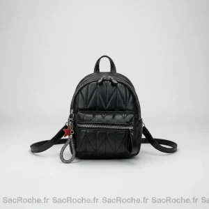 Petit sac à dos simili cuir bandoulière noir - Vue 1 - petit sac à dos