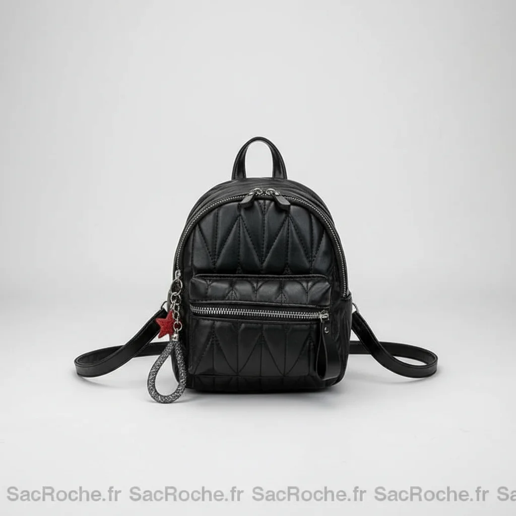 Petit sac à dos simili cuir bandoulière noir - Vue 1 - petit sac à dos