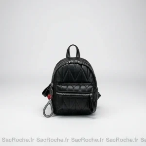 Petit sac à dos simili cuir bandoulière noir - Vue 2 - petit sac à dos