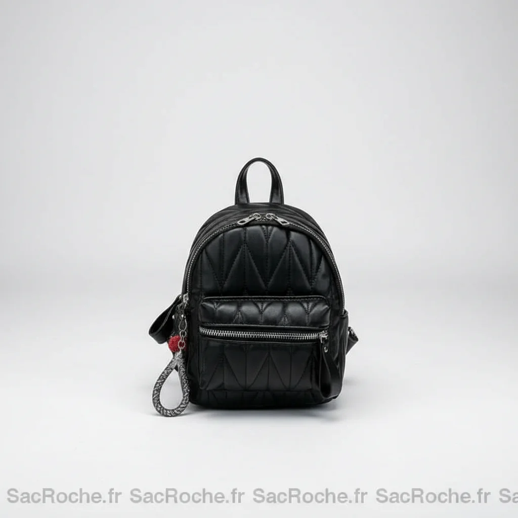 Petit sac à dos simili cuir bandoulière noir - Vue 2 - petit sac à dos