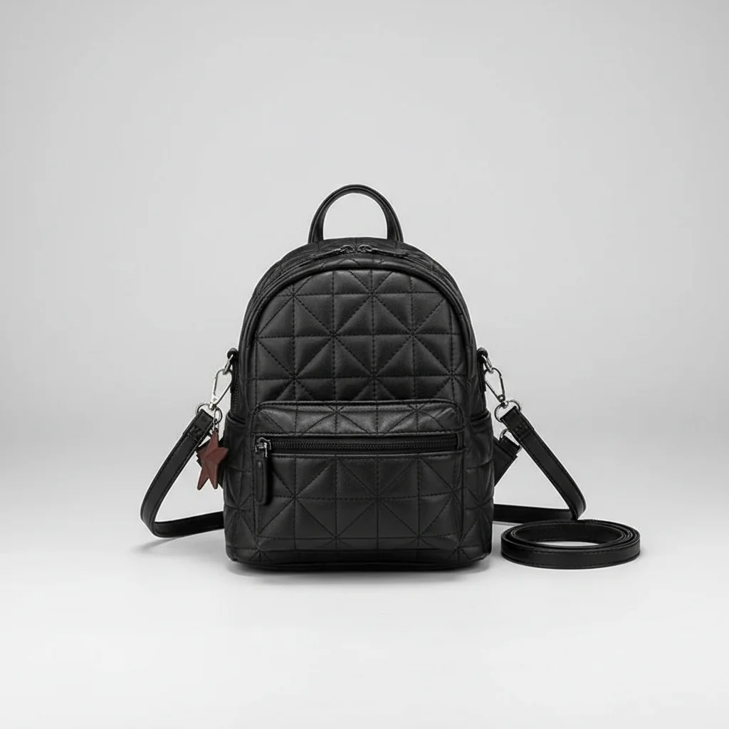 Petit sac à dos simili cuir bandoulière noir - Vue 7 - petit sac à dos