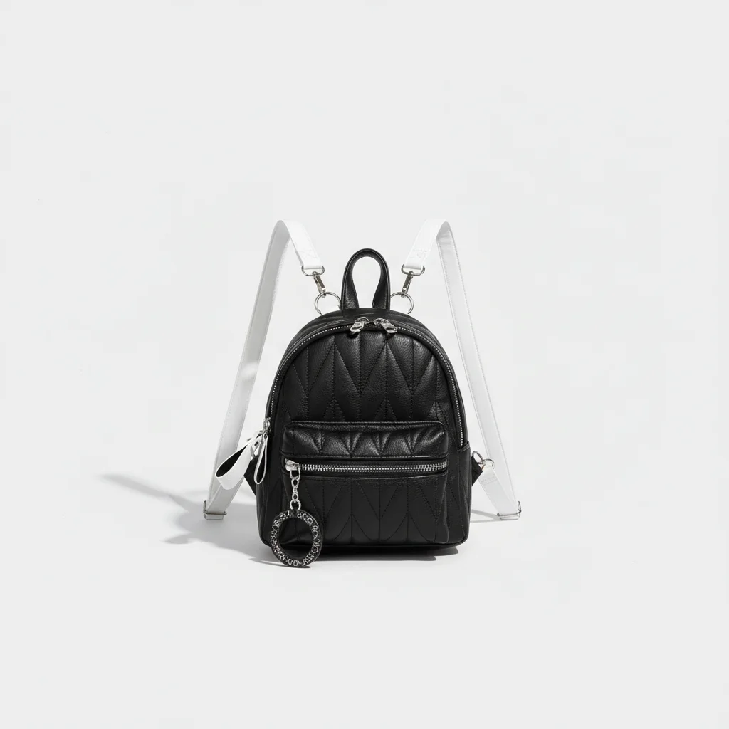 Petit sac à dos simili cuir bandoulière noir - Vue 8 - petit sac à dos