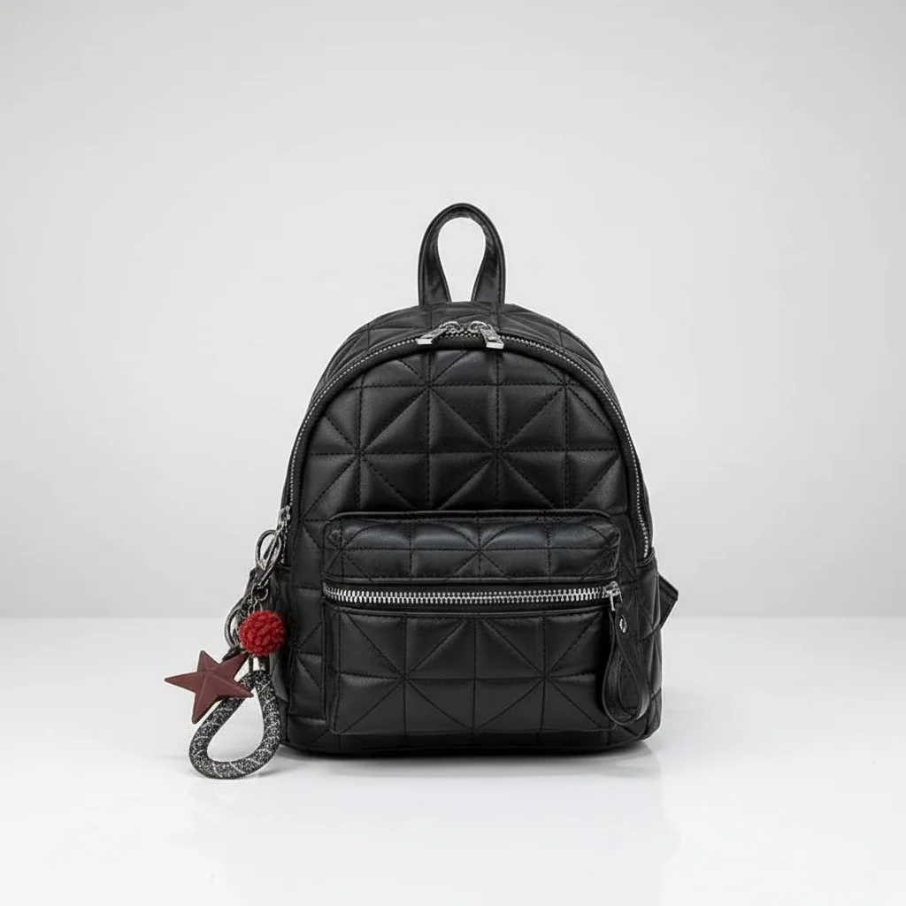 Petit sac à dos simili cuir bandoulière noir - Vue 9 - petit sac à dos