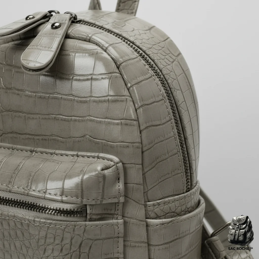 Petit sac à dos simili cuir croco - Vue 4 - petit sac à dos