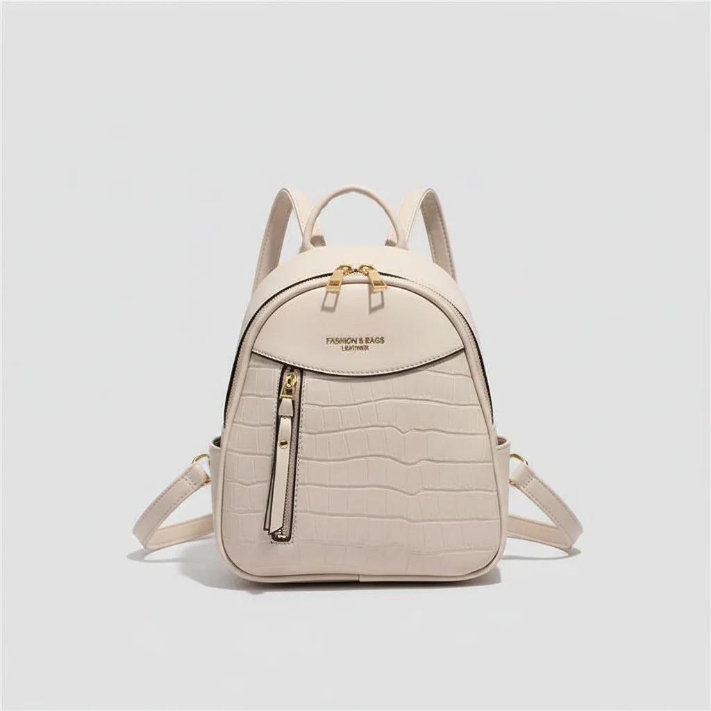 Petit sac à dos simili cuir crocodile noir - Vue 8 - petit sac à dos