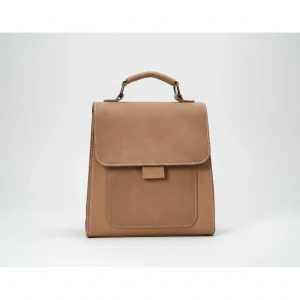 Petit sac à dos simili cuir marron compact - Vue 1 - petit sac à dos