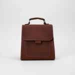 Petit sac à dos simili cuir marron foncé - Vue 1 - petit sac à dos