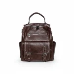 Petit sac à dos simili cuir marron vintage - Vue 1 - petit sac à dos
