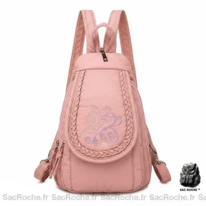 Petit sac à dos simili cuir rose - Vue 1 - petit sac à dos