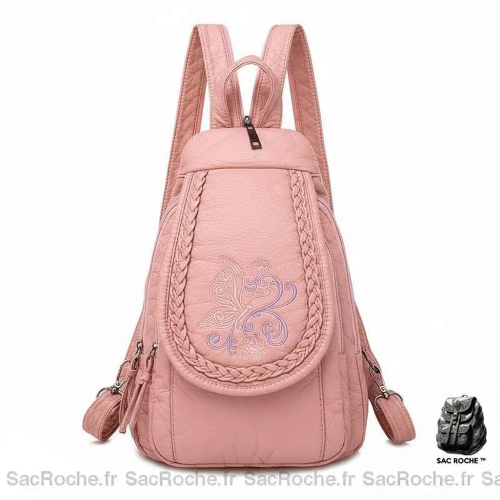 Petit sac à dos simili cuir rose - Vue 1 - petit sac à dos