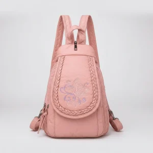 Petit sac à dos simili cuir rose - Vue 2 - petit sac à dos