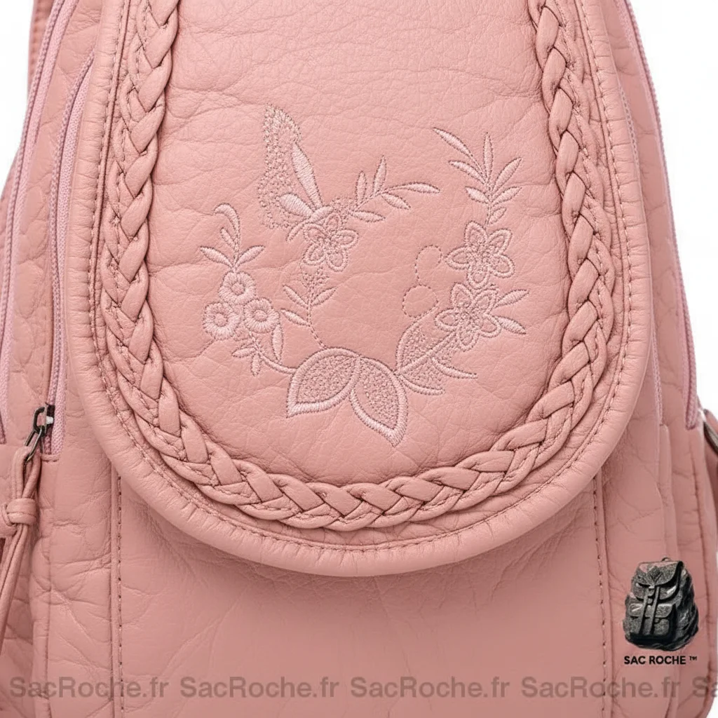 Petit sac à dos simili cuir rose - Vue 4 - petit sac à dos