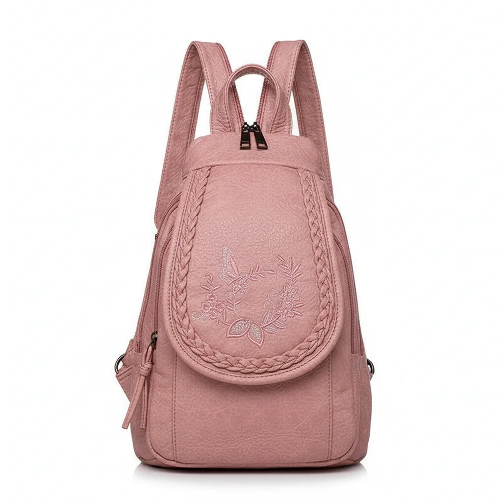 Petit sac à dos simili cuir rose - Vue 7 - petit sac à dos