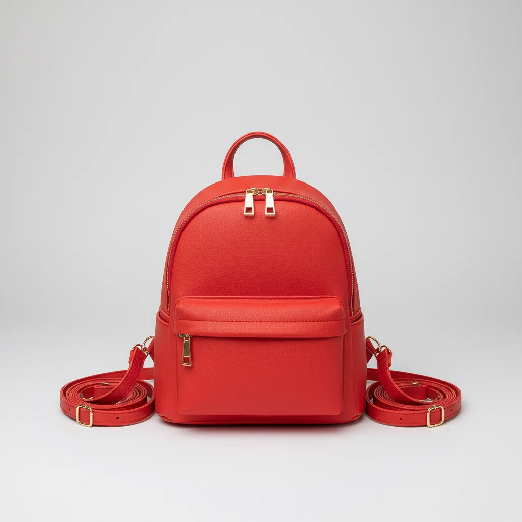 Petit sac à dos simili cuir rouge tendance - Vue 7 - petit sac à dos