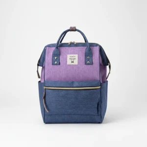 Petit sac à dos toile imperméable violet et bleu - Vue 1 - petit sac à dos