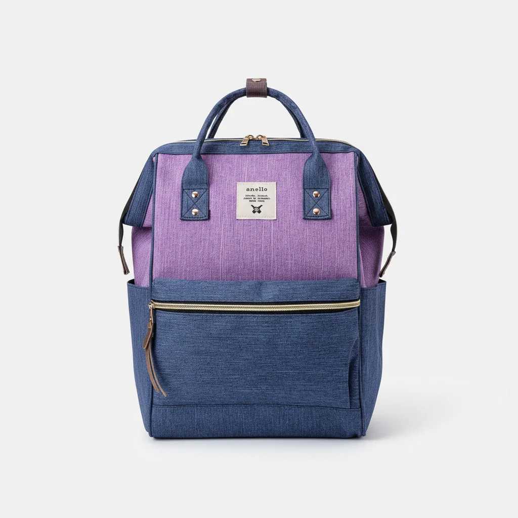 Petit sac à dos toile imperméable violet et bleu - Vue 6 - petit sac à dos