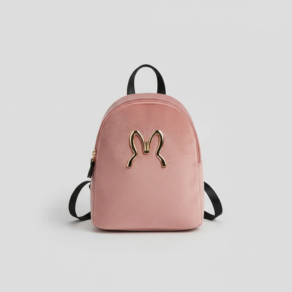 Petit sac à dos velours confortable rose - Vue 6 - petit sac à dos