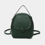 Petit sac à dos vert simili cuir compact - Vue 1 - petit sac à dos