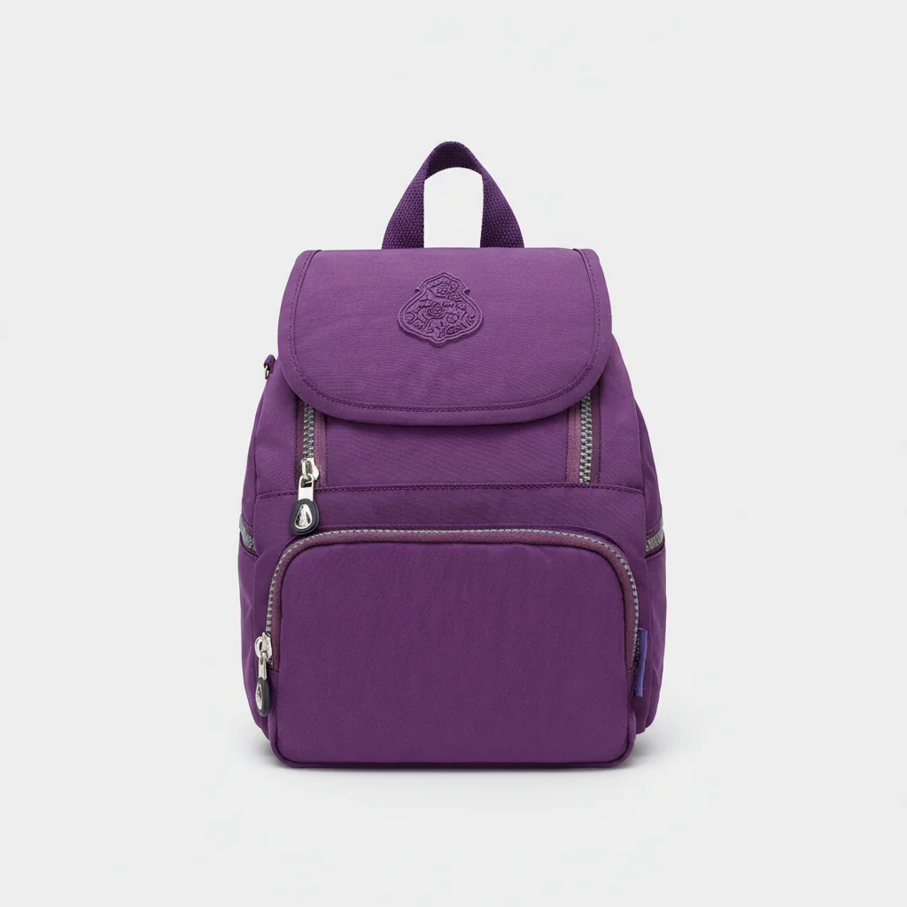 Petit sac à dos violet imperméable à rabat - Vue 5 - petit sac à dos