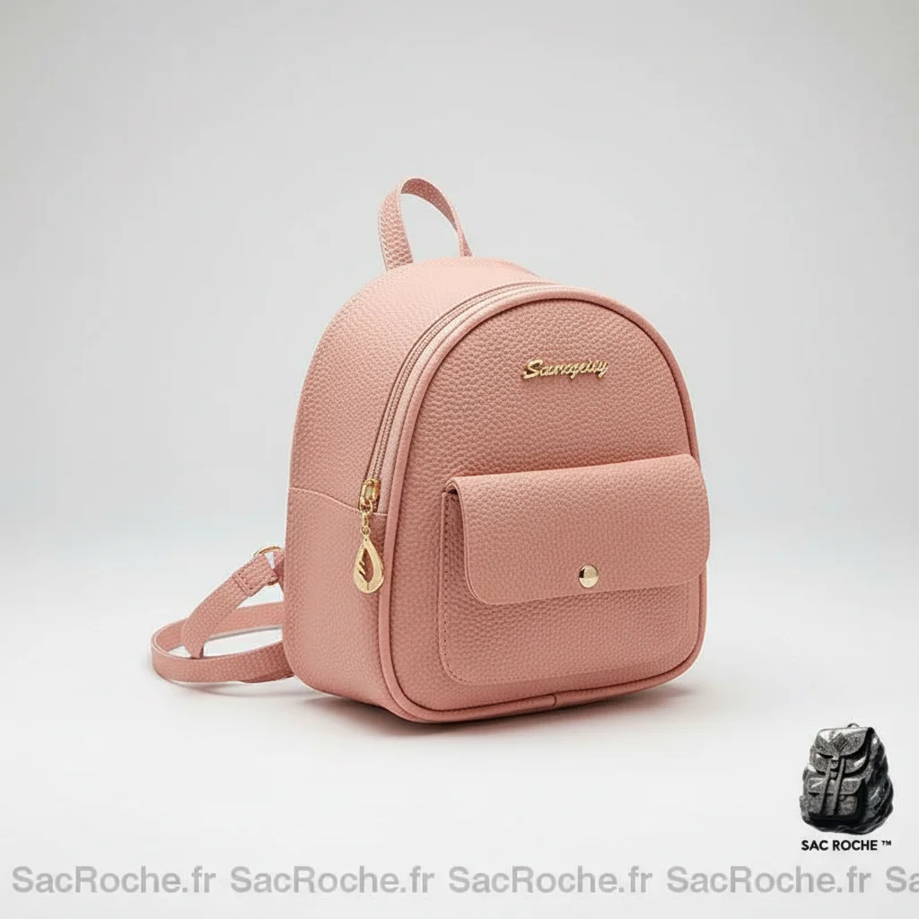 Sac à dos en cuir uni mini - Vue 1 - petit sac à dos