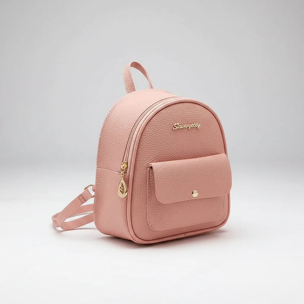 Sac à dos en cuir uni mini - Vue 2 - petit sac à dos
