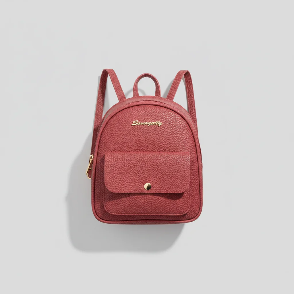 Sac à dos en cuir uni mini - Vue 3 - petit sac à dos