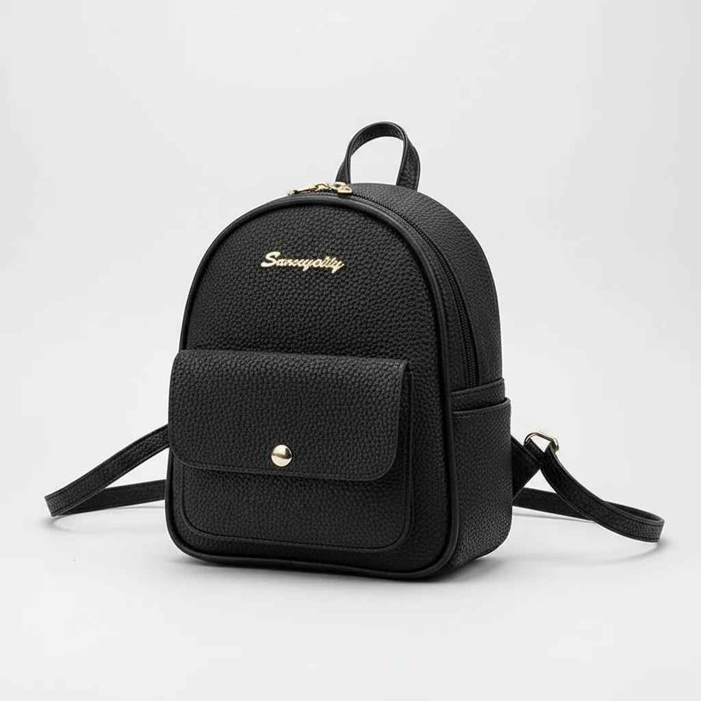 Sac à dos en cuir uni mini - Vue 8 - petit sac à dos