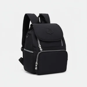 Sac à Dos Noir avec Rabat Femme - Vue 1 - petit sac à dos