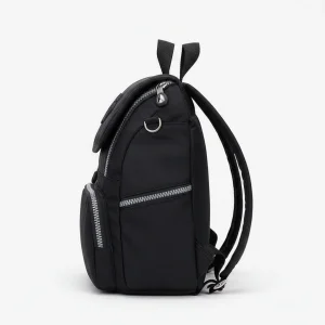 Sac à Dos Noir avec Rabat Femme - Vue 2 - petit sac à dos